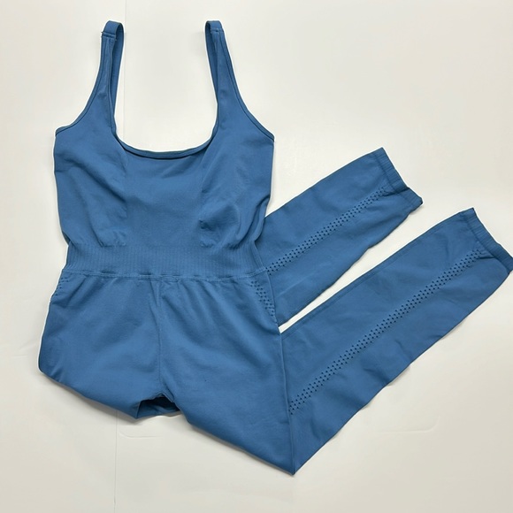 FP Movement Free People Good Karma Onesie Blue M/L NWOT - Picture 1 of 8